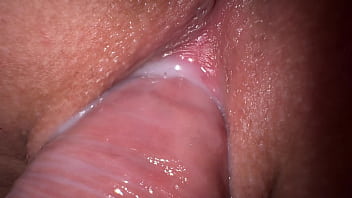 Intense close-up of a creampie with a friend's girlfriend