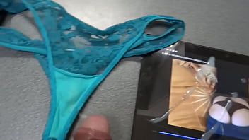 A stunning wife's used panties covered in cumshots in a hot mature amateur video